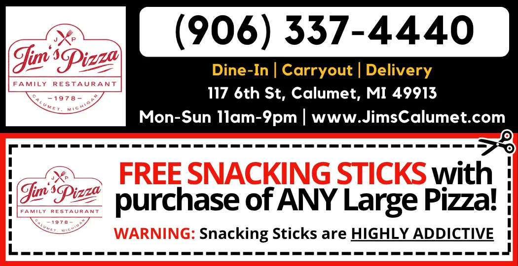 Jim's Pizza coupon ad