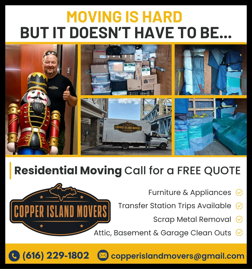 Copper Island Movers tall double ad