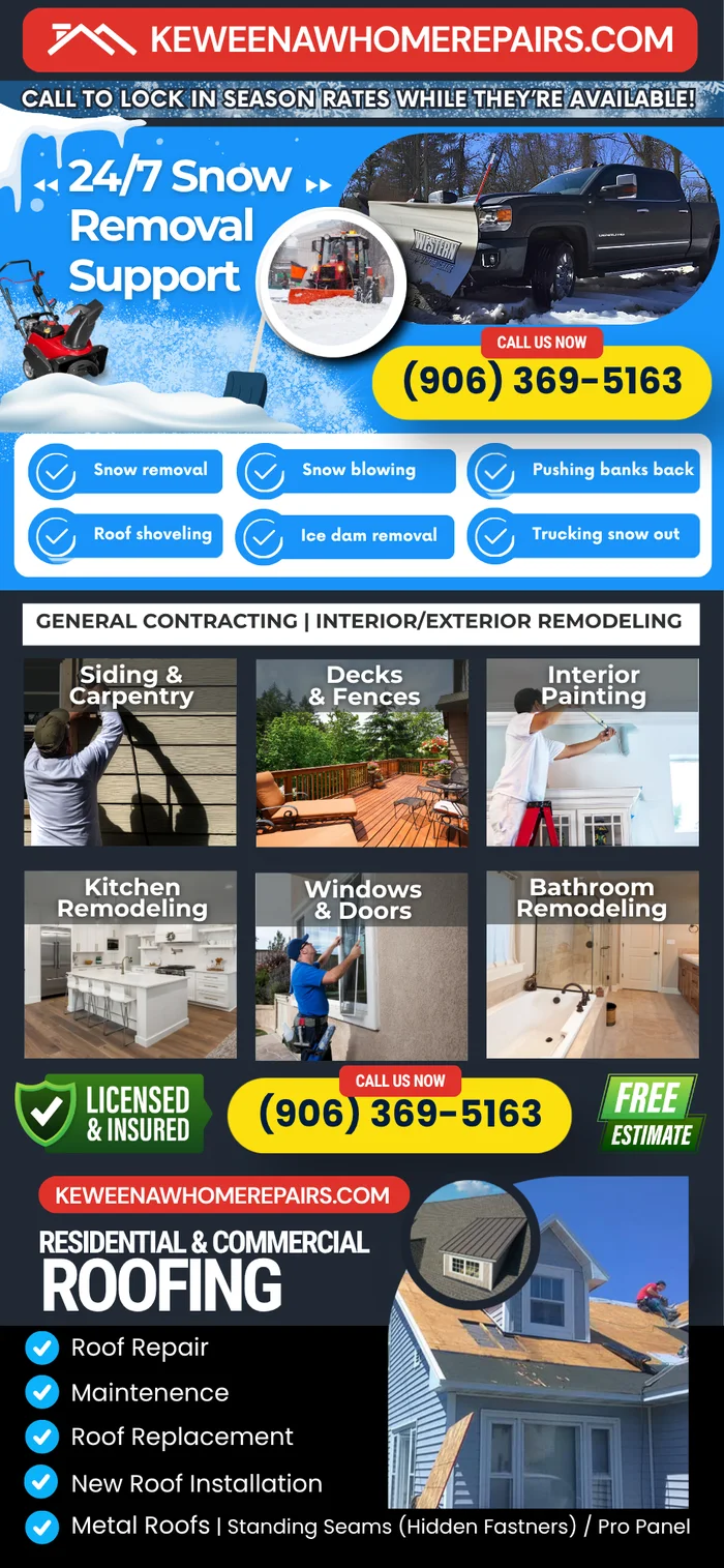 Keweenaw Home Repairs tall quad ad